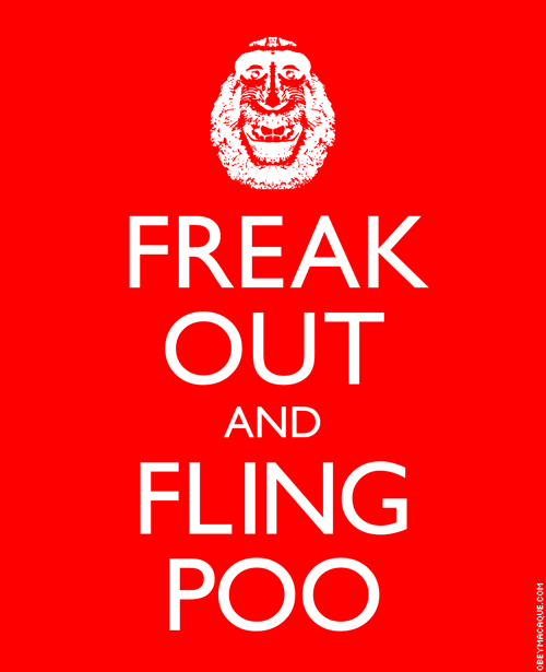 FREAK OUT AND FLING POO MACAQUE